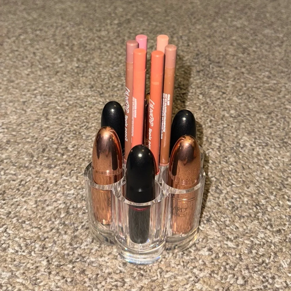 acrylic lipstick & lip liner organizer (set of 2)